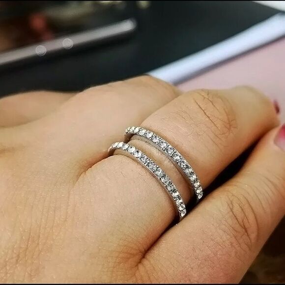 Silver White Sapphire Ring  - Picture 4 of 5